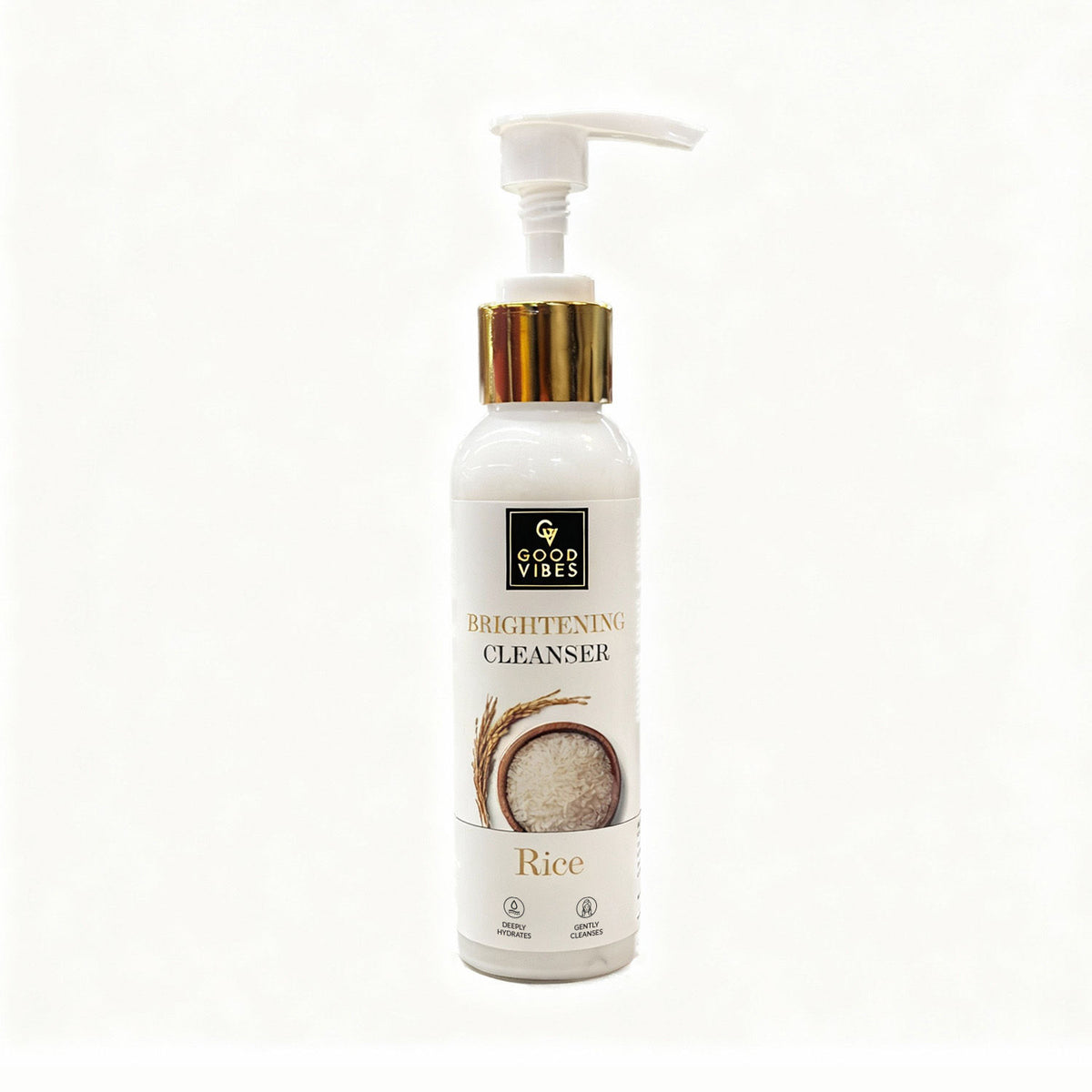 Good Vibes Rice Brightening Face Cleanser | Korean Rice Glow Ritual | Niacinamide + Rice Protein | Deep Cleanse & Hydrate | Brightens & Evens Tone | Glass-Skin Daily Cleanser | Gentle, Non-Drying | Suitable for All Skin Types – 120 ml - Good Vibes