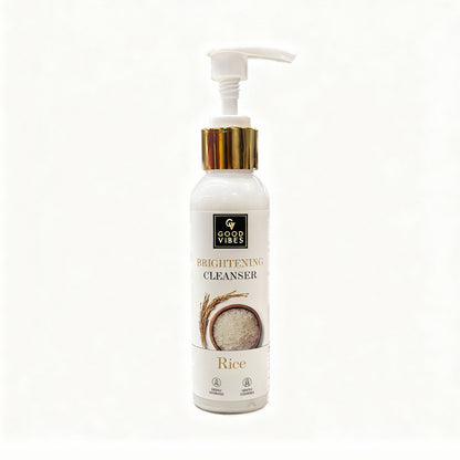 Good Vibes Rice Brightening Face Cleanser | Korean Rice Glow Ritual | Niacinamide + Rice Protein | Deep Cleanse & Hydrate | Brightens & Evens Tone | Glass-Skin Daily Cleanser | Gentle, Non-Drying | Suitable for All Skin Types – 120 ml - Good Vibes
