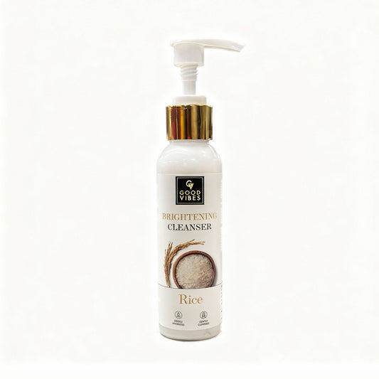 Good Vibes Rice Brightening Face Cleanser | Korean Rice Glow Ritual | Niacinamide + Rice Protein | Deep Cleanse & Hydrate | Brightens & Evens Tone | Glass-Skin Daily Cleanser | Gentle, Non-Drying | Suitable for All Skin Types – 120 ml - Good Vibes