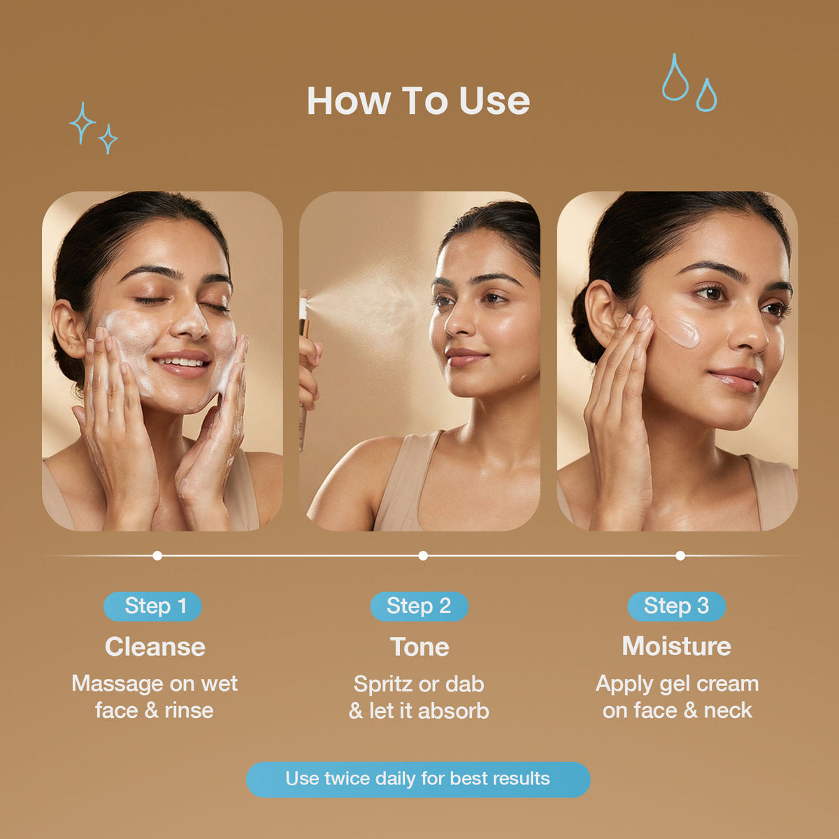 Good Vibes Rice Brightening Routine | Rice Brightening Face Cleanser (120 ml) | Rice Brightening Toner (120 ml) | Rice Brightening Gel Creme (50 gm) Combo of 3 - Good Vibes image 5