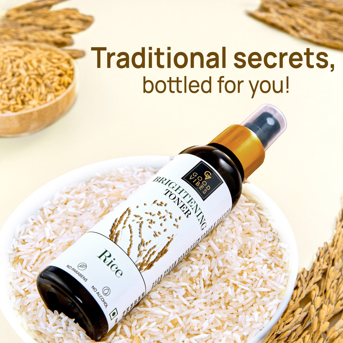 Good Vibes Rice Brightening Toner | Rice water, Pore Minimizing, Glass skin, Korean skin | With Cucumber (120 ml) - Good Vibes image 5