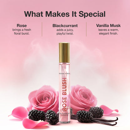 Good Vibes Rose Blush Eau de Parfum – Rose & Vanilla Musk | Soft Floral Perfume | Romantic, Elegant & Sweet Scent | Long-Lasting up to 10 Hours | Travel-Friendly Feminine Pocket Perfume for Women – 15 ml - Good Vibes image 4