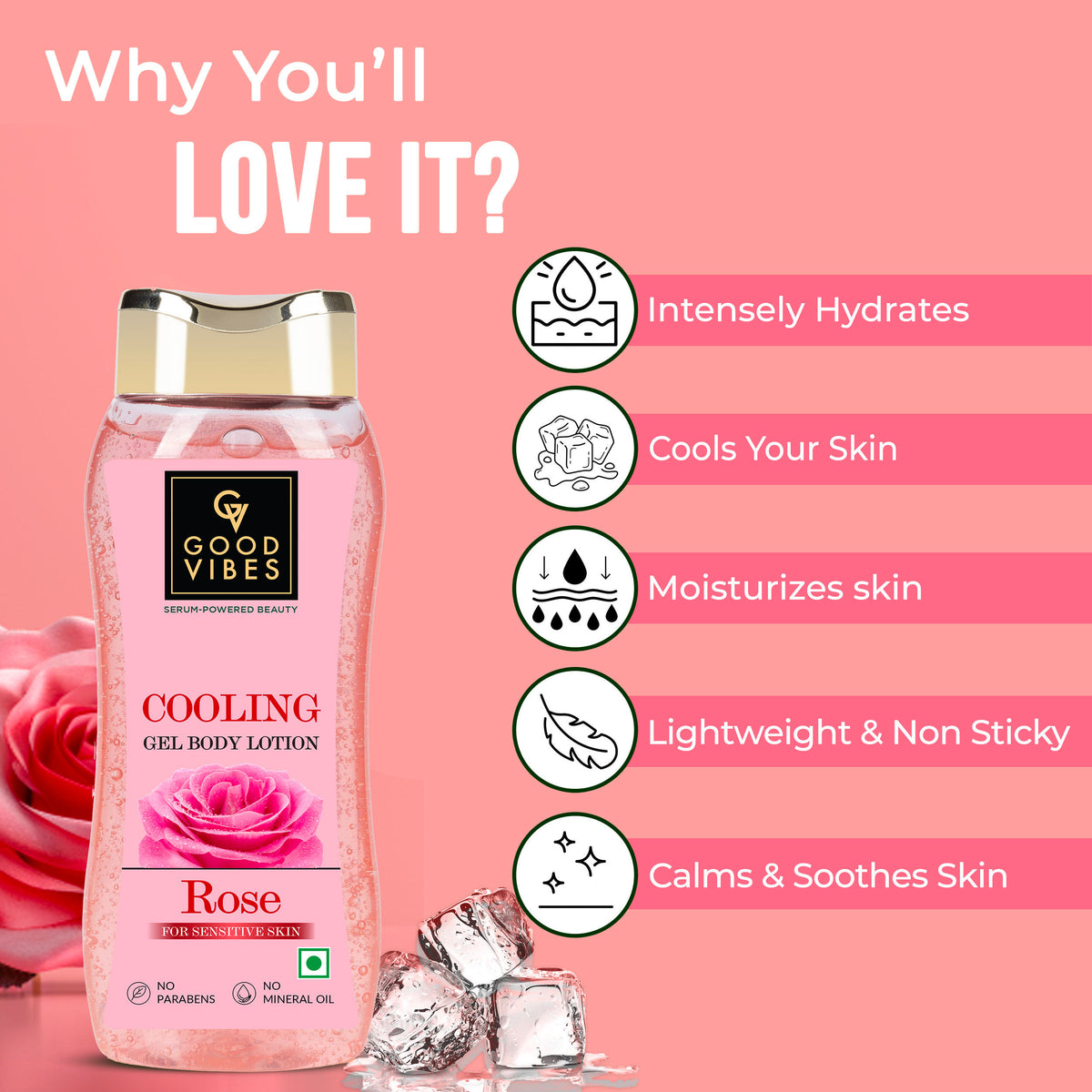 Good Vibes Rose Cooling Gel Body Lotion 210 ml - Good Vibes image 3