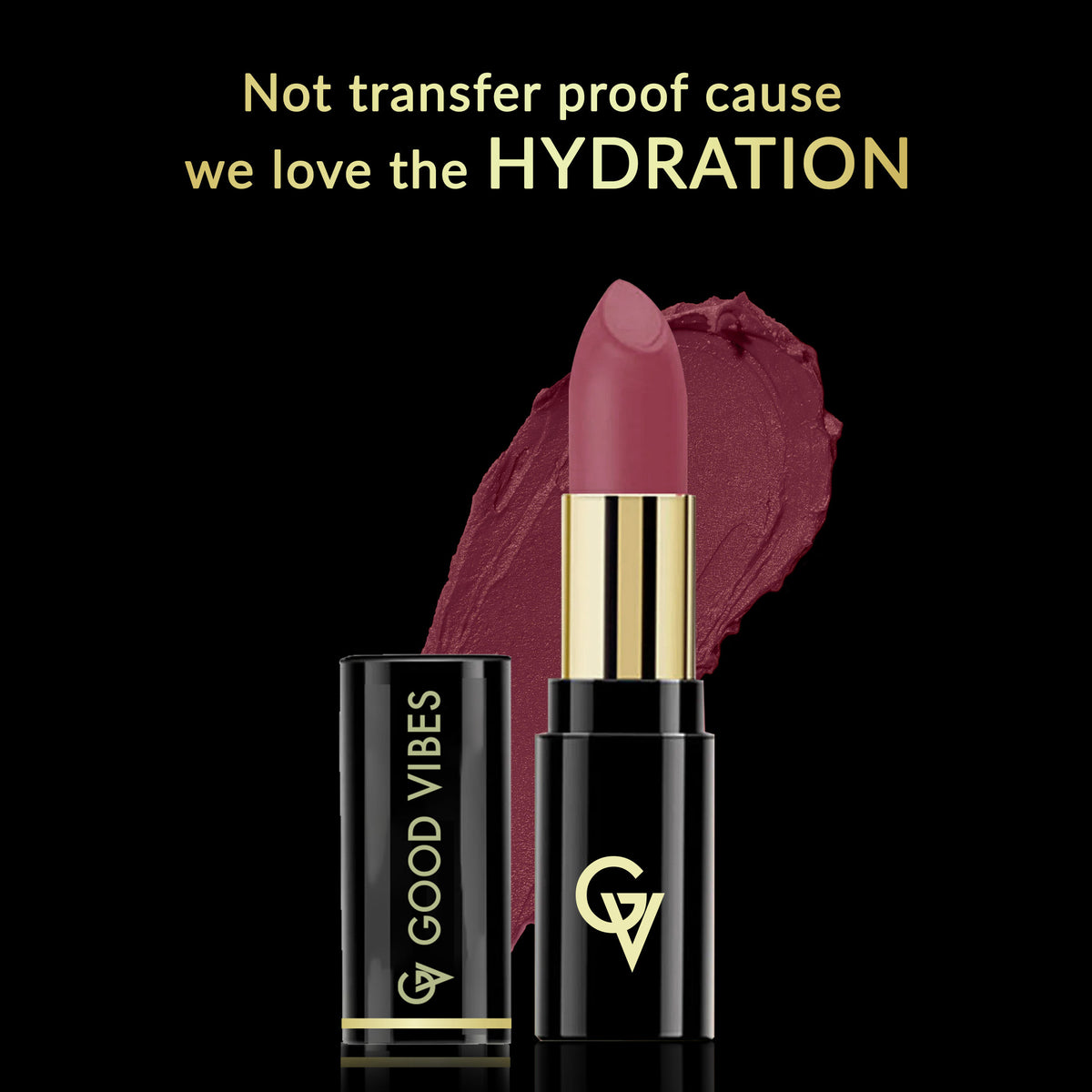 Good Vibes HydraGlow Creme Lipstick | Avocado Oil & Vitamin E | Mulberry Mauve (M1) - (4.2 gm) - Good Vibes image 3