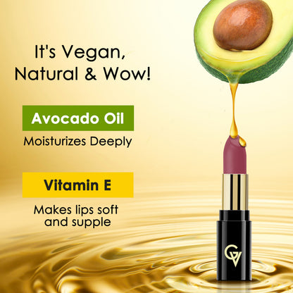 Good Vibes HydraGlow Creme Lipstick | Avocado Oil & Vitamin E | Mulberry Mauve (M1) - (4.2 gm) - Good Vibes image 5