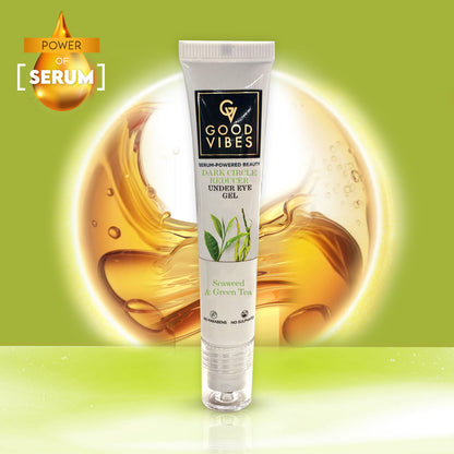 Good Vibes Seaweed & Green Tea With Power Of Serum Under Eye Gel | Reduces Dark Circles | Helps Brightening (15 ml) - Good Vibes image 2