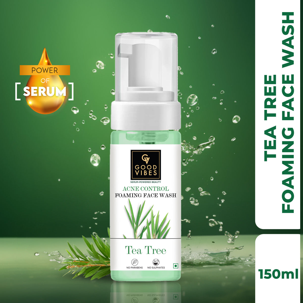 Good Vibes Tea Tree Acne Control Foaming Face Wash | Pimple wash, Anti Pimple (150 ml) - Good Vibes