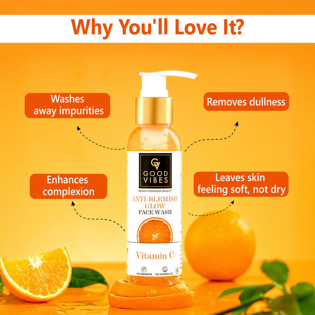 Good Vibes Anti Blemish Glow face Wash Vitamin C | Brightening, Skin Illuminating (120 ml) - Good Vibes image 3