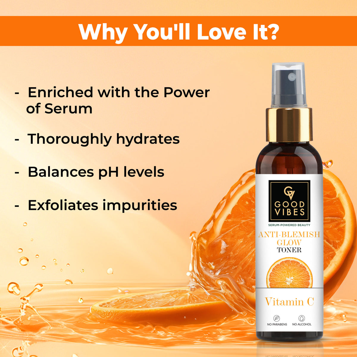 Good Vibes Anti Blemish Glow Toner Vitamin C | Spotless, Brightening, Depigmentation (200 ml) - Good Vibes image 4