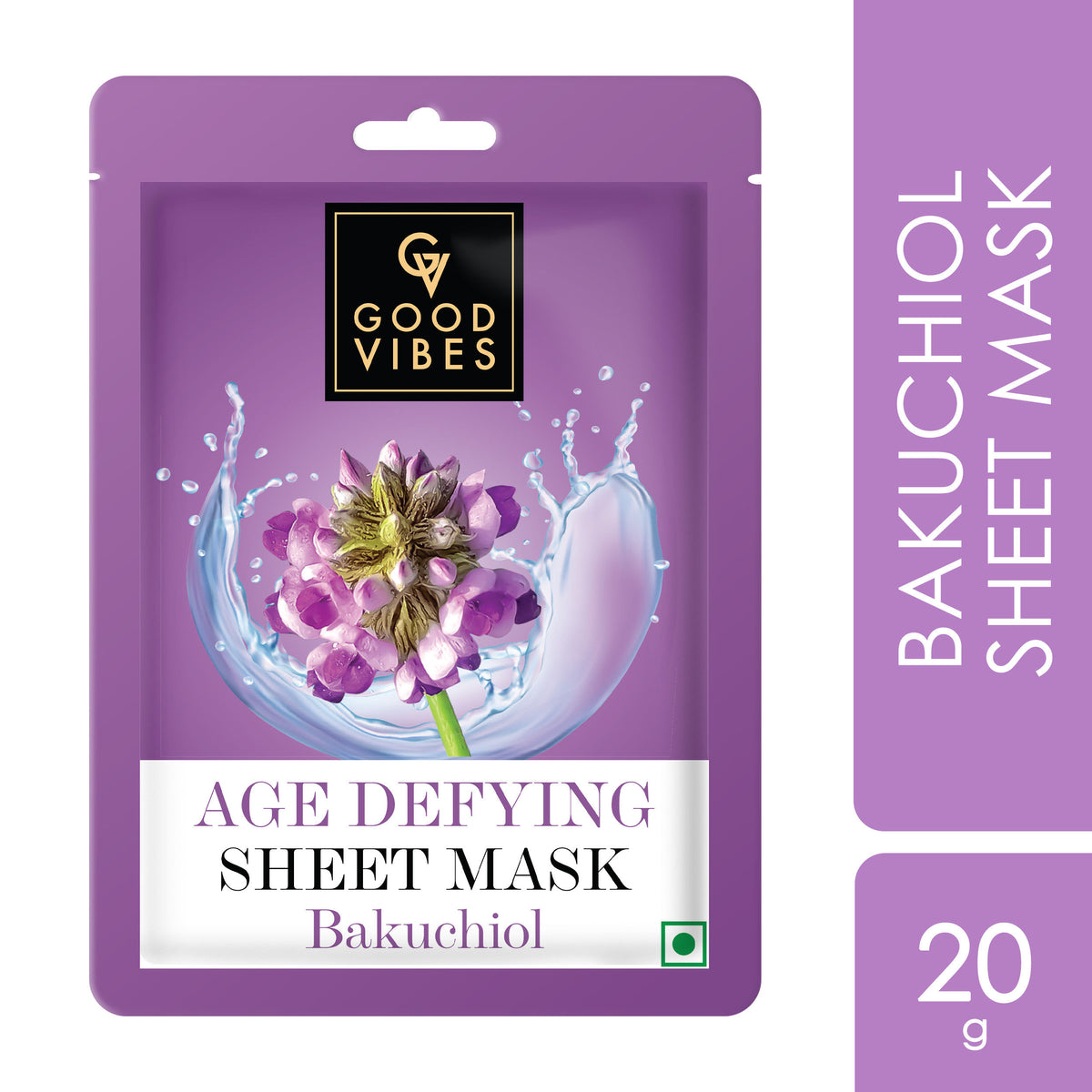 Good Vibes Bakuchiol Age Defying Sheet Mask | For Soft & Smooth Skin | Fights Signs Of Ageing (20 gm) - Good Vibes