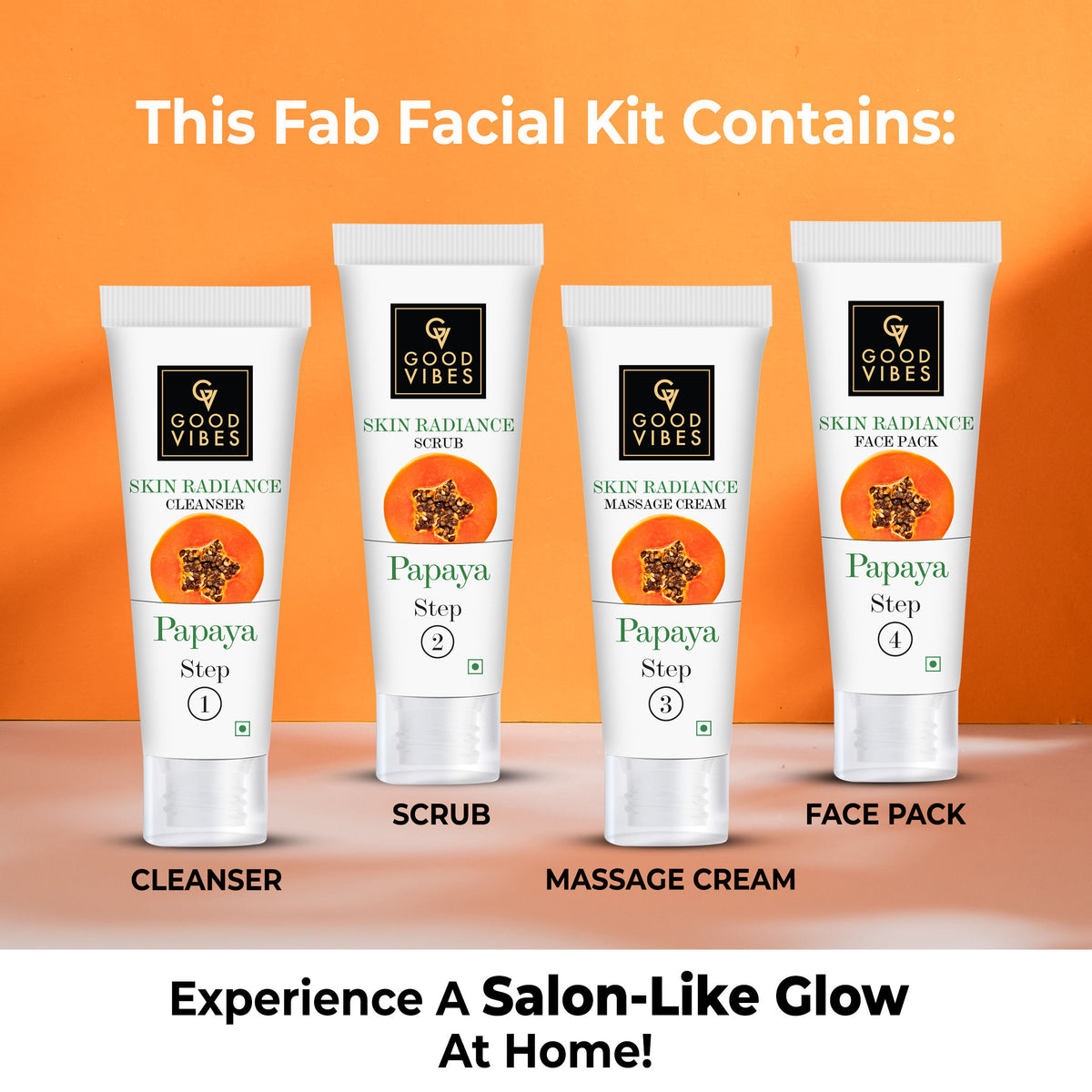 Good Vibes Skin Radiance Facial Kit - Papaya (40 gm) - Good Vibes image 2