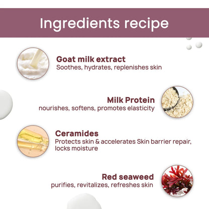 Good Vibes Skin Repair Milk Night Cream with 100% Pure Raw Goat Milk | Improved Skin Texture Every Morning| Infused with Ceramides | Suitable for Dry Skin | All Skin Types (50 gm) - Good Vibes image 2