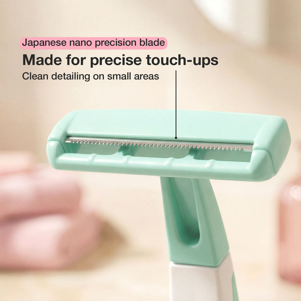 Good Vibes Smooth Glide Bikini Razor for Women | Japanese Nano Precision Blade | Safe & Gentle Bikini Line Trimmer | Smooth Shave | Irritation-Free Shave | Precise Touch-Ups | For Sensitive Skin 1 pc - Good Vibes image 2