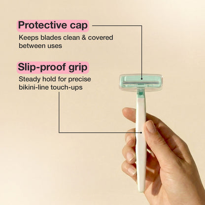 Good Vibes Smooth Glide Bikini Razor for Women | Japanese Nano Precision Blade | Safe & Gentle Bikini Line Trimmer | Smooth Shave | Irritation-Free Shave | Precise Touch-Ups | For Sensitive Skin 1 pc - Good Vibes image 3