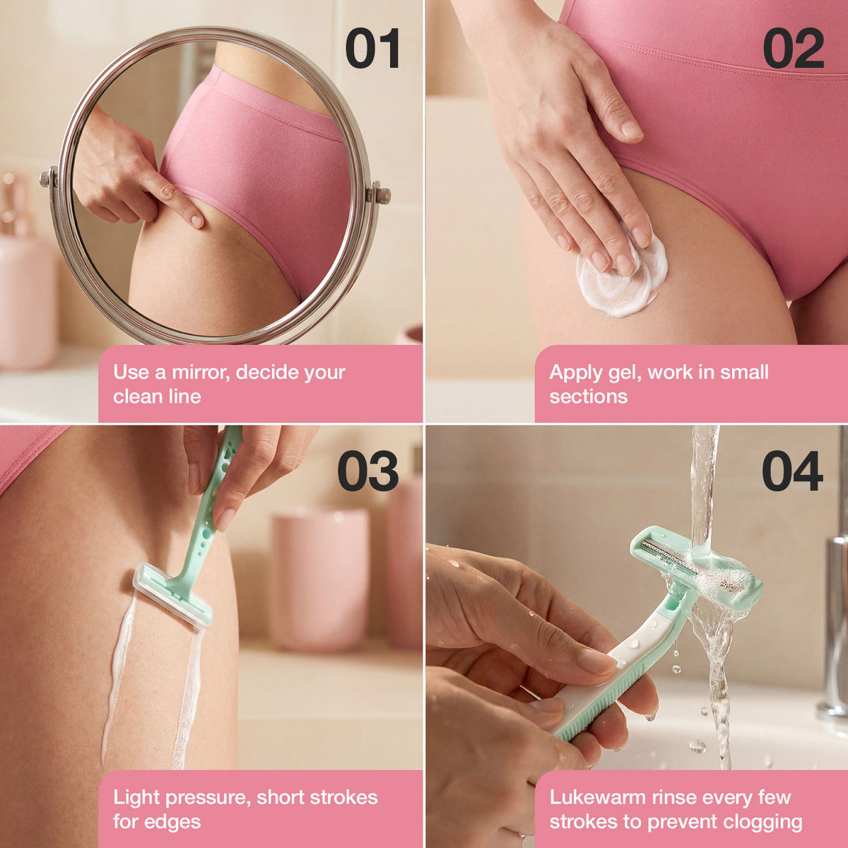 Good Vibes Smooth Glide Bikini Razor for Women | Japanese Nano Precision Blade | Safe & Gentle Bikini Line Trimmer | Smooth Shave | Irritation-Free Shave | Precise Touch-Ups | For Sensitive Skin 1 pc - Good Vibes image 5
