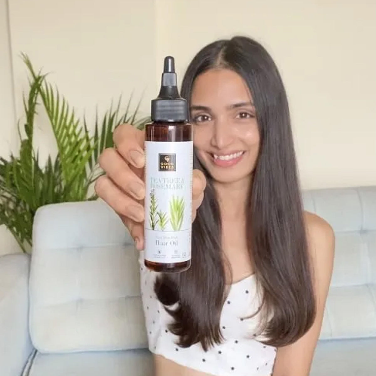 Good Vibes Tea Tree & Rosemary Anti Dandruff Hair Oil (100 ml) - Good Vibes image 4