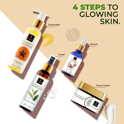 Good Vibes Ultimate Glow Combo Kit (Papaya Face Wash (120 ml), Rosehip Serum (10 ml), Green Tea Toner (120 ml), Coconut Cream (50 gm) with free pouch - Good Vibes image 3