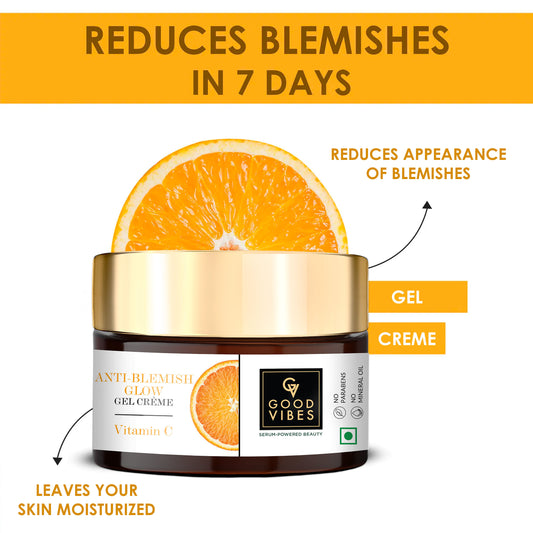 Good Vibes Vitamin C Gel Creme and Night Cream Combo: Say Goodbye to Blemishes and Hello to Radiant Skin (50 gm) - Good Vibes image 2