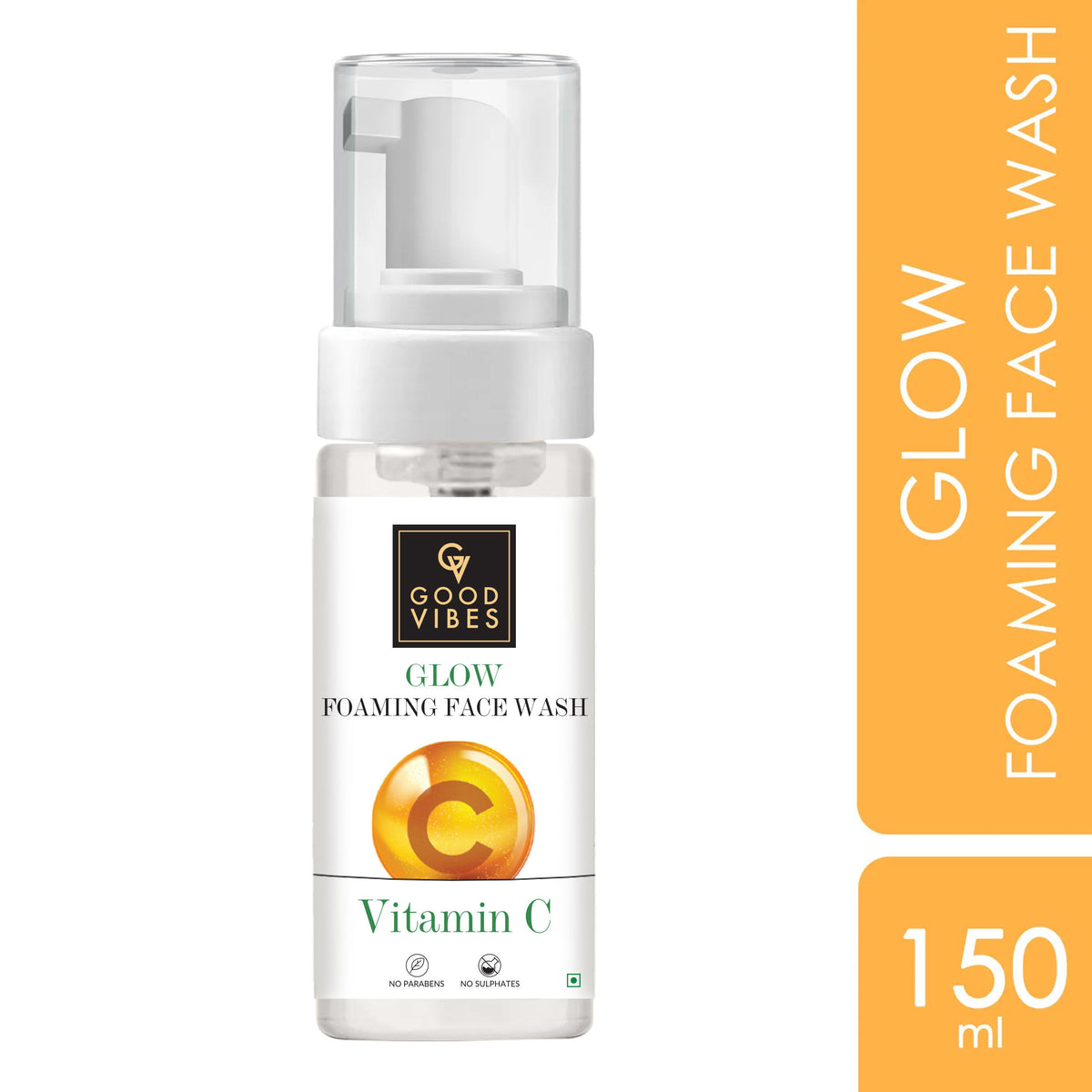 Good Vibes Vitamin C Glow Foaming Facewash | Brightening, Skin Illuminating (150 ml) - Good Vibes