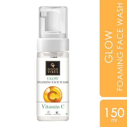 Good Vibes Vitamin C Glow Foaming Facewash | Brightening, Skin Illuminating (150 ml) - Good Vibes