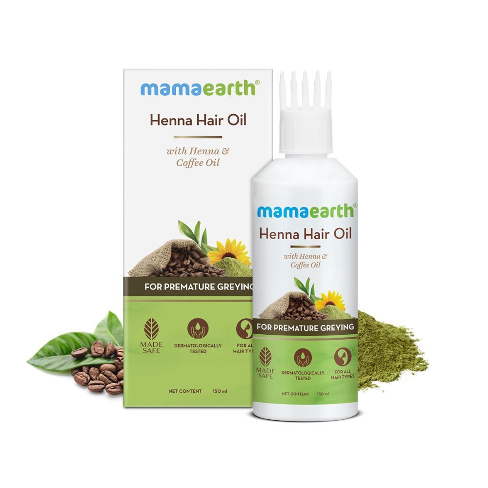 Mamaearth Henna Hair Oil, for Grey Hair, with Henna & Coffee Oil for Premature Greying - 150 ml - Image 3