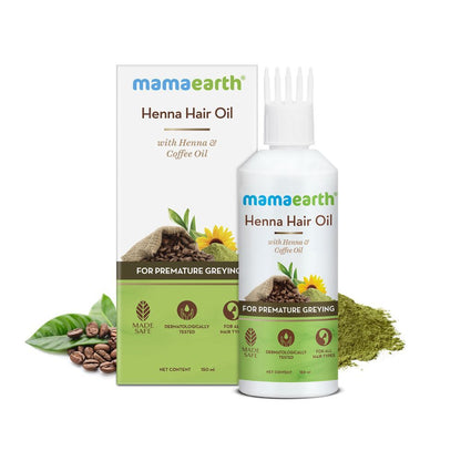 Mamaearth Henna Hair Oil, for Grey Hair, with Henna & Coffee Oil for Premature Greying - 150 ml - Image 3
