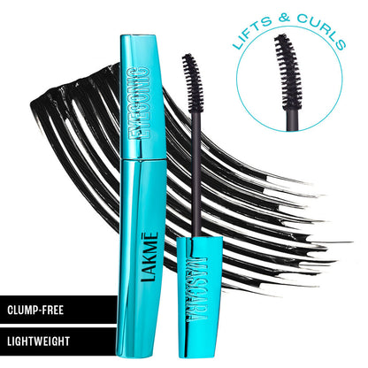 Lakme 9 to 5 Eyeconic Curling Mascara, Smudge-Proof, Waterproof, lasts upto 24 Hrs - Black (9 ml)
