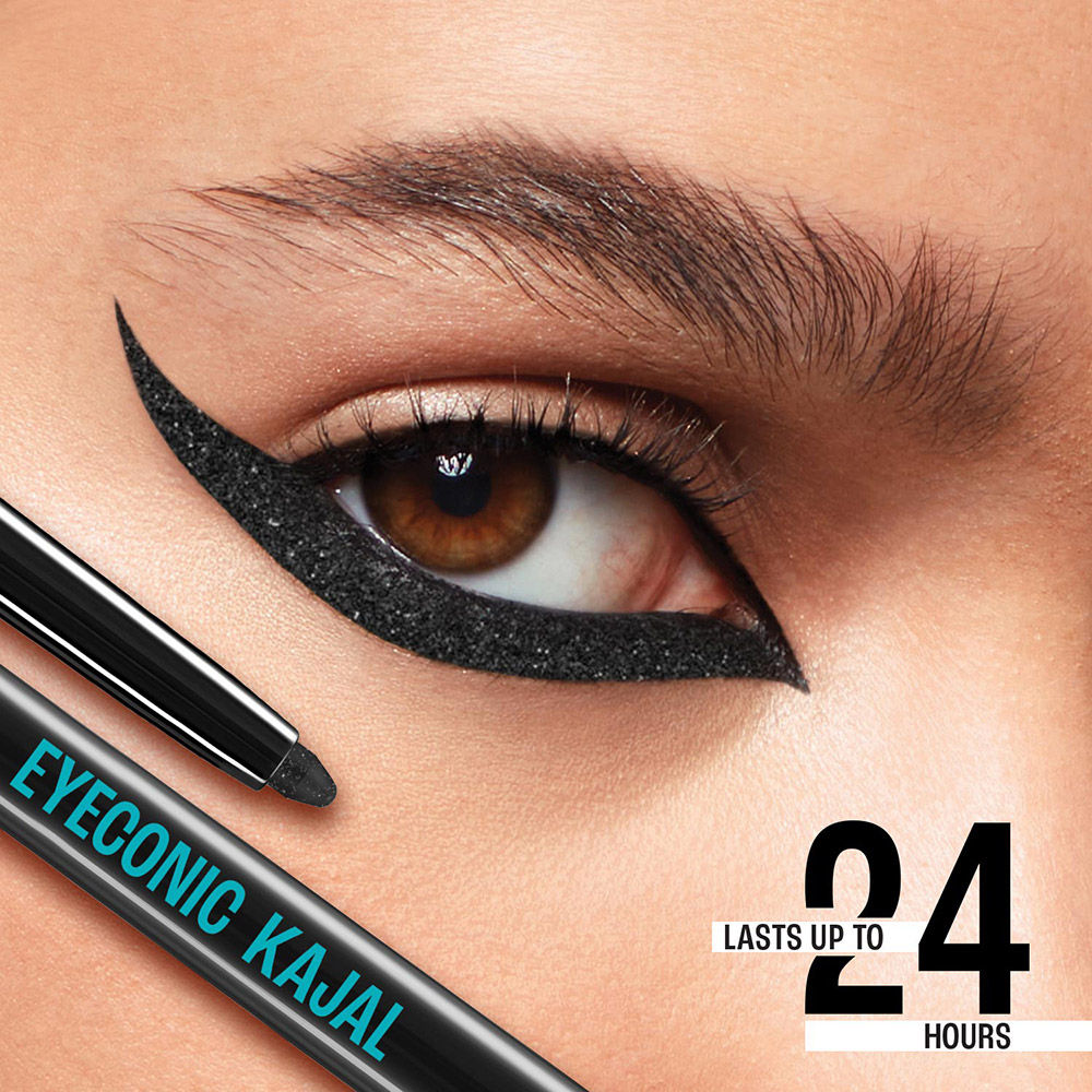 Lakme 9 to 5 Eyeconic Kajal, Waterproof, Smudge-Proof, lasts 24 Hrs, Sparkling Black, 0.35 g - Image 4
