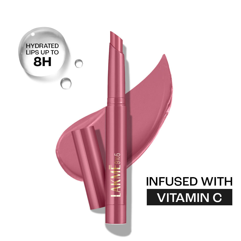 Lakme 9 to 5 Forever Matte Lip Crayon, Moment Mauve, 1.1 g with Vitamin C, Long-lasting Hydration