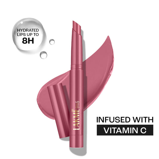 Lakme 9 to 5 Forever Matte Lip Crayon, Moment Mauve, 1.1 g with Vitamin C, Long-lasting Hydration