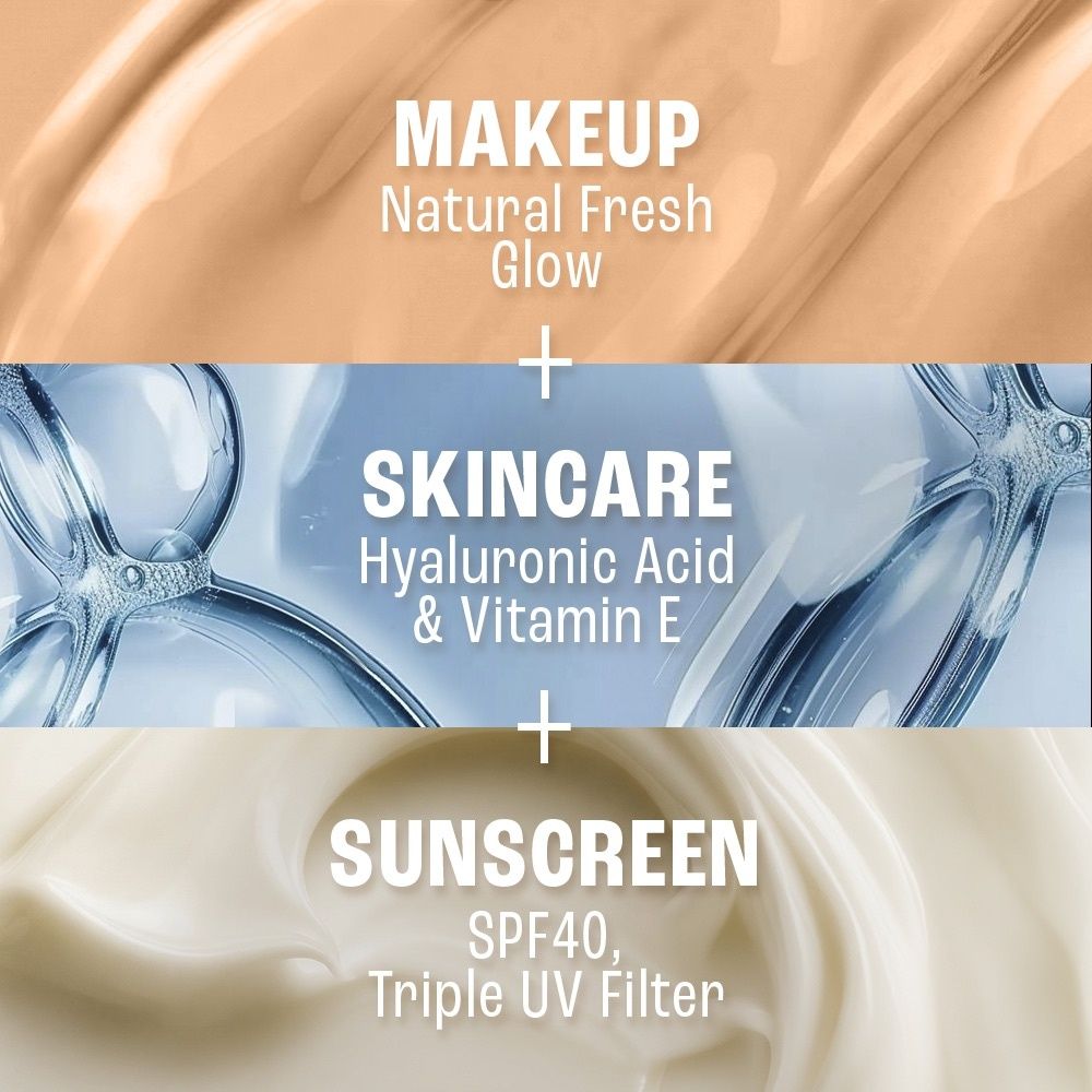 Lakme 9 to 5 Hya Skin Tint, Fresh Glow Finish, up to 24 hours, SPF40 Foundation, C-100 Cool Ivory (27 ml) - Image 5