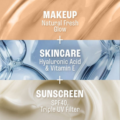 Lakme 9 to 5 Hya Skin Tint, Fresh Glow Finish, up to 24 hours, SPF40 Foundation, C-100 Cool Ivory (27 ml) - Image 5