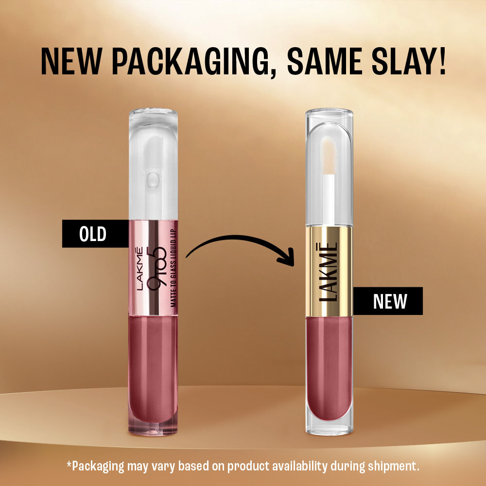 Lakme 9 to 5 Double Duty Matte to Glass Liquid Lip - Sweet Praline, 7.6 ml - Image 3