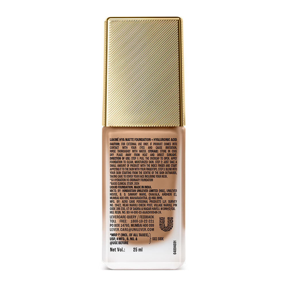 Lakme 9to5 Hya Matte Foundation + Hyaluronic Acid Warm Caramel - 25 ml - Image 2
