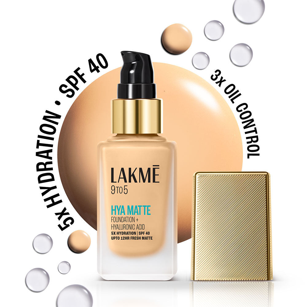 Lakme 9to5 Hya Matte Foundation + Hyaluronic Acid Warm Creme - 25 ml