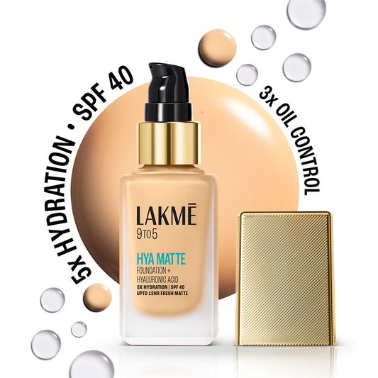 Lakme 9to5 Hya Matte Foundation + Hyaluronic Acid Warm Creme - 25 ml