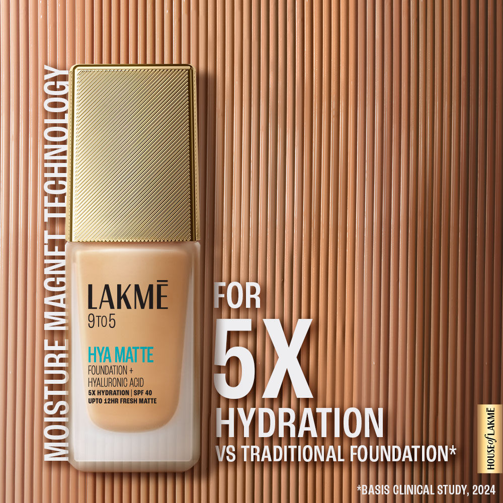 Lakme 9to5 Hya Matte Foundation + Hyaluronic Acid Warm Creme - 25 ml - Image 2