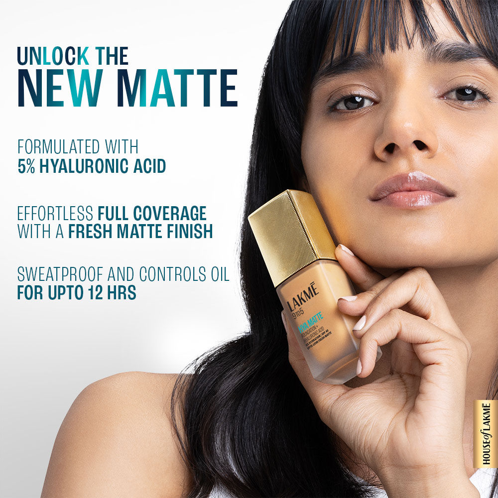 Lakme 9to5 Hya Matte Foundation + Hyaluronic Acid Warm Creme - 25 ml - Image 4