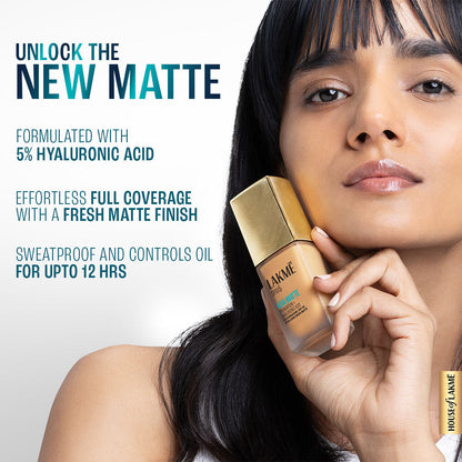 Lakme 9to5 Hya Matte Foundation + Hyaluronic Acid Warm Creme - 25 ml - Image 4