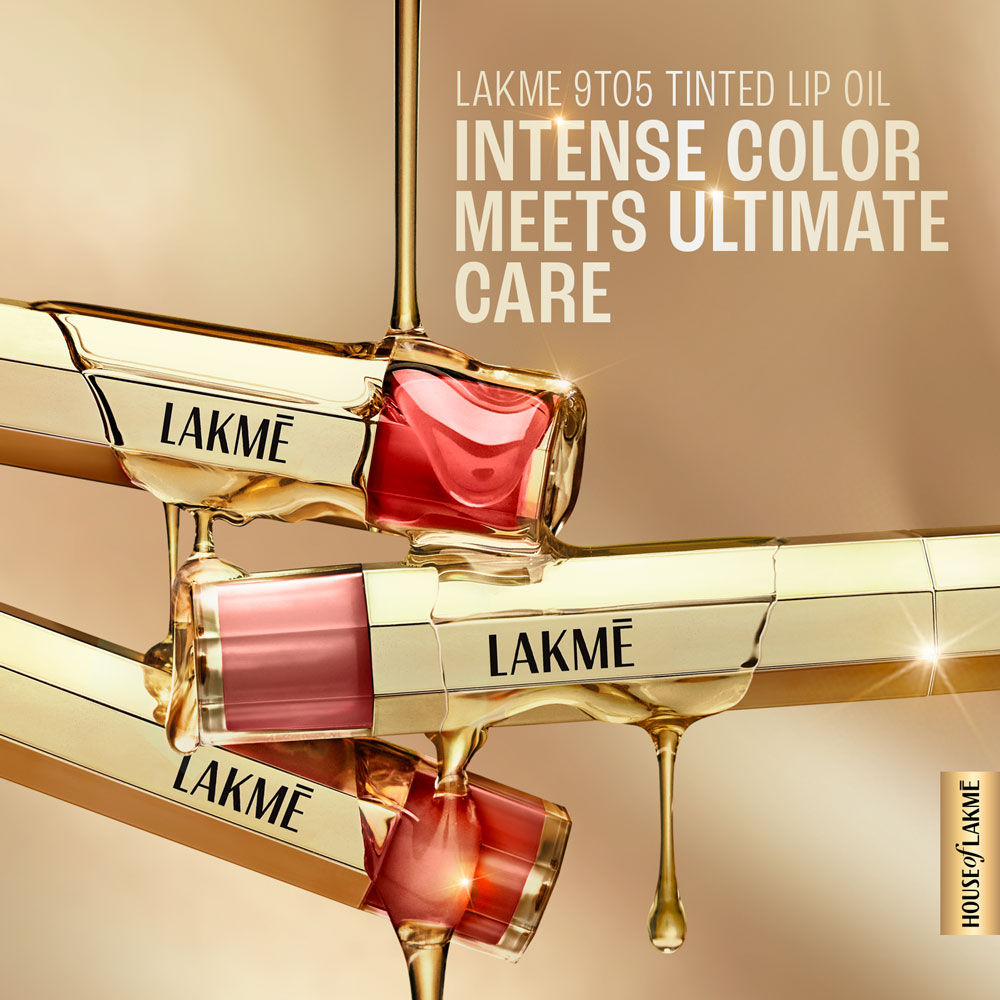 Lakme 9to5 Overtime Shine Tinted Lip Oil With Vitamin E, Shea Butter and Hyaluronic Acid, For Hydrated and Glossy Lips - Cocoa Truffle - 5.3 ml - Image 4