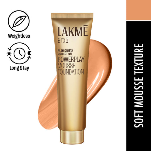 Lakme 9to5 Powerplay Mousse Foundation, Rose Ivory, 25 g