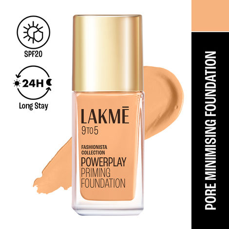 Lakme 9to5 Powerplay Priming Foundation, Built in Primer, Long-Lasting, SPF 25, Warm Light 25 ml