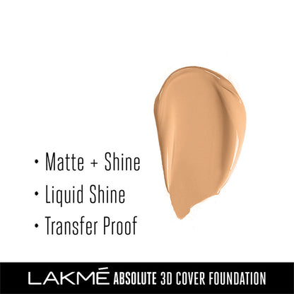 Lakme Absolute 3D Cover Foundation, Warm Beige (15 ml) - Image 4