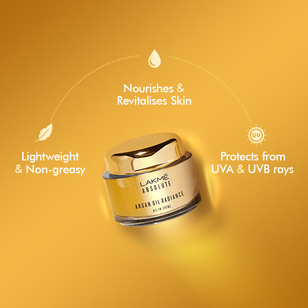 Lakme Absolute Argan Oil Radiance Oil-in-Creme, 50 g - Image 2
