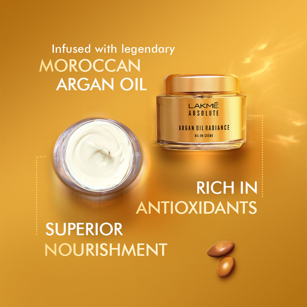 Lakme Absolute Argan Oil Radiance Oil-in-Creme, 50 g - Image 3