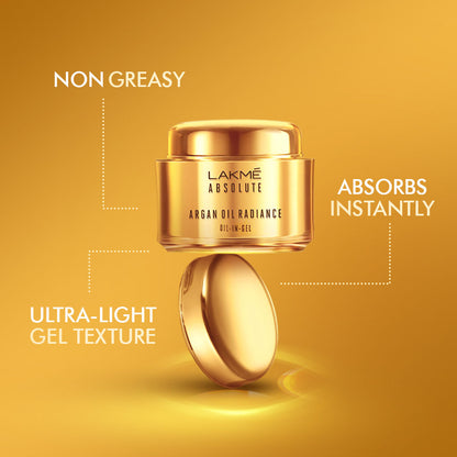 Lakme Absolute Argan Oil Radiance Oil-In Gel with Antioxidants, Argan Oil, Superior Nourishment, 50 g - Image 3
