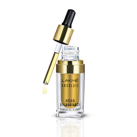 Lakme Absolute Argan Oil Radiance Overnight Oil-In-Serum (15 ml)