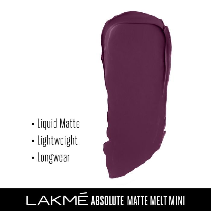 Lakme Absolute Matte Melt Mini Liquid Lip Colour, Purple Tourist, 2.4 ml - Image 4