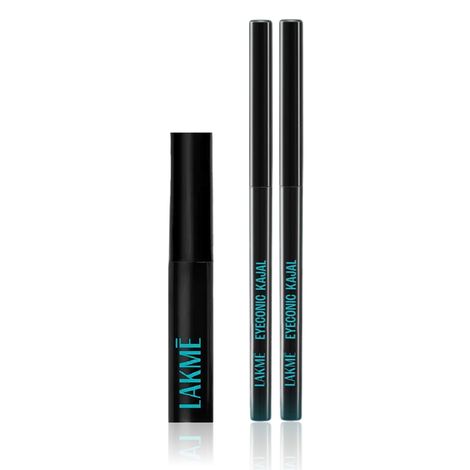 Lakme All-Day Eye Drama Set (9 to 5 Eyeconic Liquid Eyeliner – 4.5 ml + Eyeconic Kajal Twin Pack – 0.35 g x2) Combo of 2