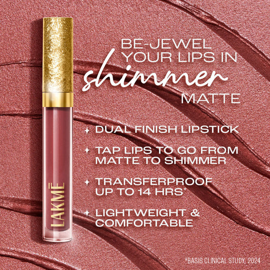 Lakme Be-jewel Shimmer Lip Liquid - 201 Pink Topaz 3.5 ml - Image 2